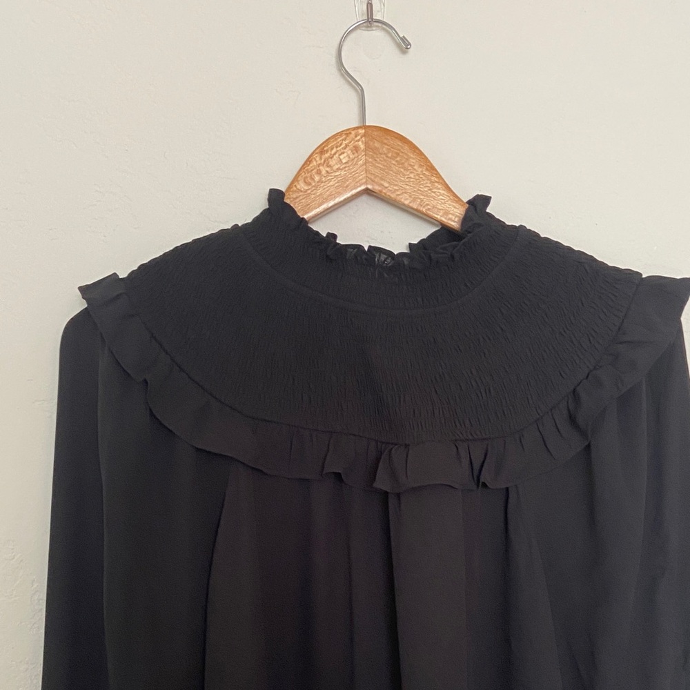 LOFT Black Ruffled Blouse - Picture 4 of 8